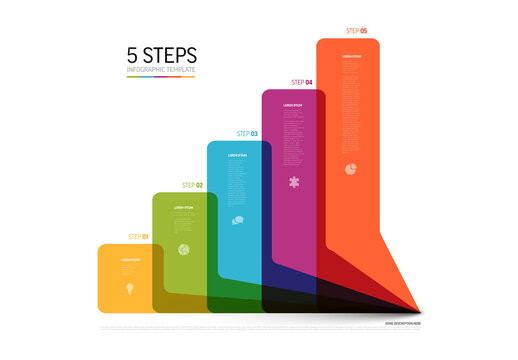 Colorful Five Step Infographic Design Template