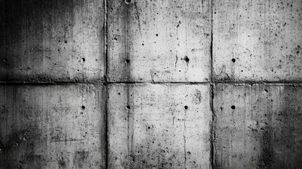 Obraz premium Grungy Concrete Wall Texture with Panel Divisions and Imperfections Surface