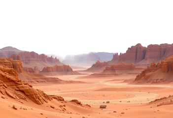 Martian landscape isolated on transparent background