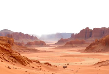 Martian landscape isolated on transparent background