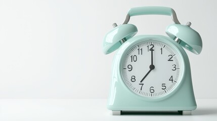 Vibrant green clock face closeup view of time and design