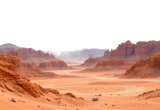 Martian landscape isolated on transparent background