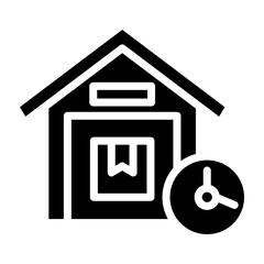 Time Warhouse Vector Glyph Icon Design