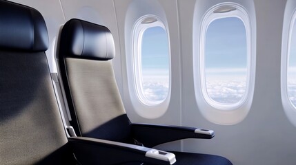 A close up of a seat screen showing a blockbuster movie scene with a window view of the sky rare watching films in the airplane cinematic vibe 