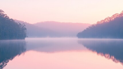 Obraz premium Tranquil waters reflecting nature beauty serene landscape for relaxation and peace