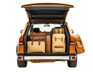 Isolated Car Trunk Full of Luggage