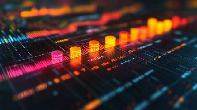 Minimalist infographic showing growth trends in B2B sales. Bright lighting, contrast