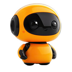 Cute Mini ai robot isolated on transparent background