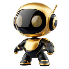 Cute Mini ai robot isolated on transparent background