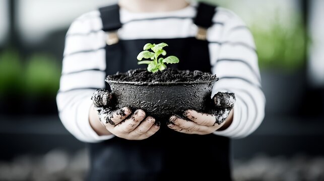 Elegant A child making mud pies in a garden hands covered in dirt and face lit with pure joy rare childhood memories nature play 