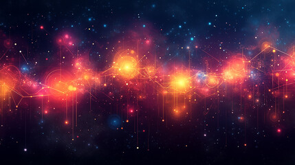 Naklejka premium Simple diagram showing interaction between different businesses as a node network. Bright lighting, contrast