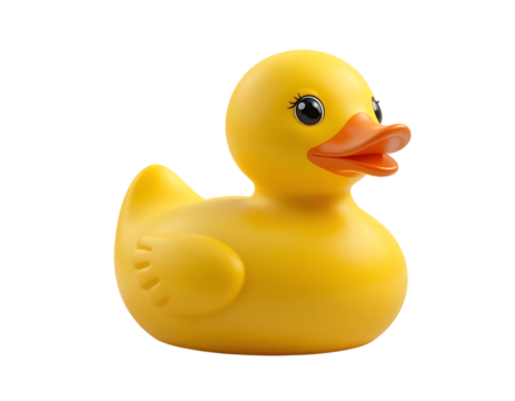 yellow duck toy isolated on transparent background