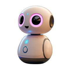 Cute Mini ai robot isolated on transparent background