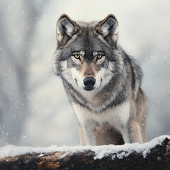 Obraz premium wolf, tier, schnee, winter, wild, wild lebende tiere, säugetier, grau, raubtier, hund, natur, fell, wolf, grau, canino, fleischfresser, wolfs- und schakalartige, kopf, gesicht, tier, wolf, wald, erkäl