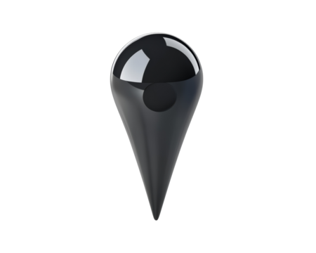 Isolated Black Location Pin