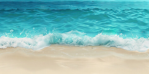 Obraz premium Ocean Wave and Sand Beach Scene