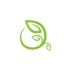 Green Leaf Eco Symbol Representing Sustainability and Nature Concepts