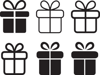 Present gift box icon collection Vector isolated elements