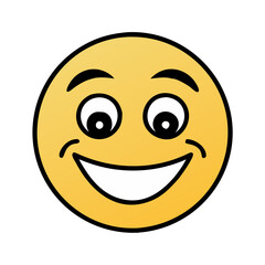 Smile Face Emoji Vector Icon Illustration on white Background
