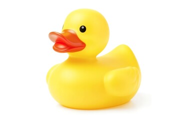 yellow rubber duck on white background