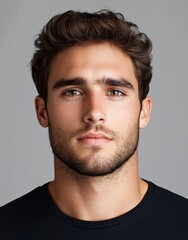 Obraz premium ID Photo for Passport : American young adult man 3