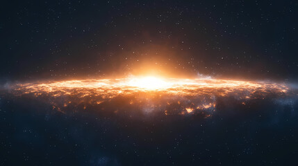 Fototapeta premium The center of milky way galaxy with stars and space dust in universe. Starbright. Illustration