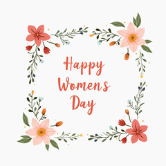 March 8 sticker made from flowers