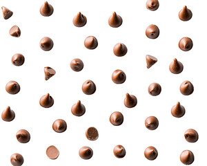 Isolated Pattern of Falling Chocolate Chips