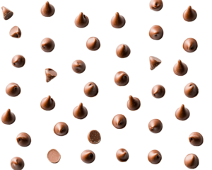 Isolated Pattern of Falling Chocolate Chips