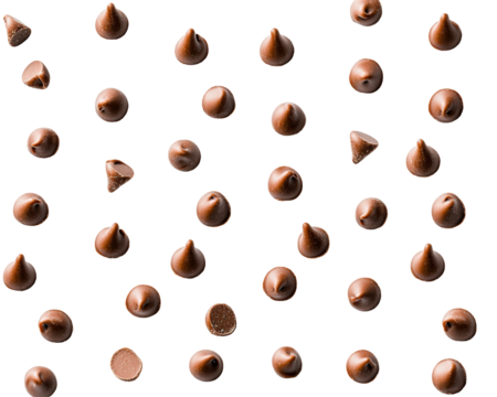 Isolated Pattern of Falling Chocolate Chips