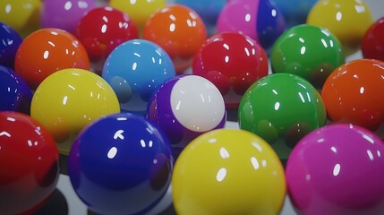A close-up of the vibrant colors of snooker balls arranged in a triangle, with the cue ball resting nearby