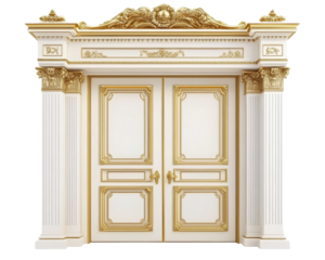 Isolated Ornate White Doorway