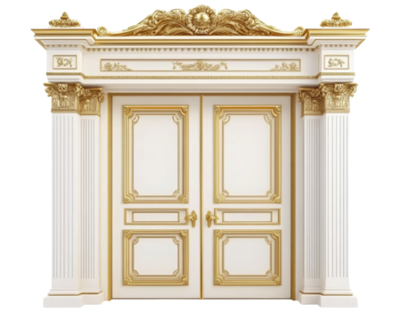 Isolated Ornate White Doorway