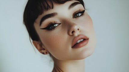 Fototapeta premium Woman with classic winged eyeliner 