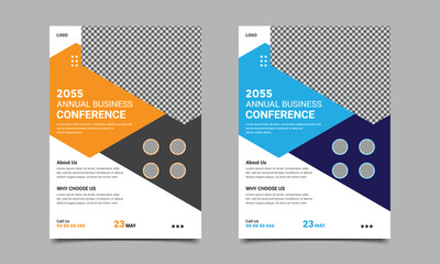 Business conference flyer vector.