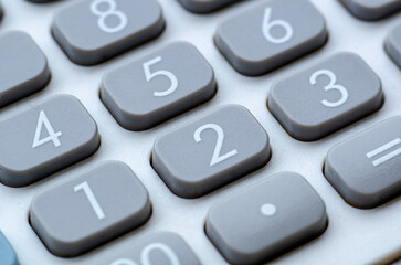 Close up of calculator button or key