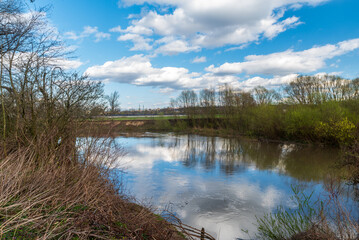 Odra river near Ostrava city in Czech republic