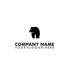 Minimalist bear logo vector template 