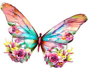 Floral Butterfly Clipart Vector Illustration for Spring and Summer Designs