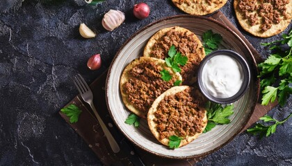  ground Lamb Flatbreads with yogurt