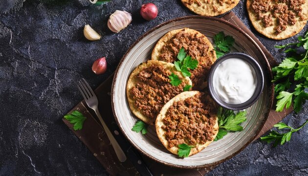  ground Lamb Flatbreads with yogurt