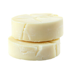 Two Creamy White Disks of Natural Shea Butter Soap, Organic and Handmade, Luxurious Skincare,  Moisturizing and Gentle