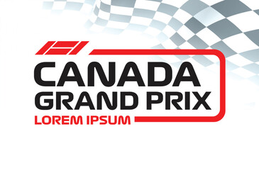 Canada montreal gp flag race car event icon transport jet sport racing symbol concept design template vector isolated promotion power hybrid white background poster red black white banner flyer