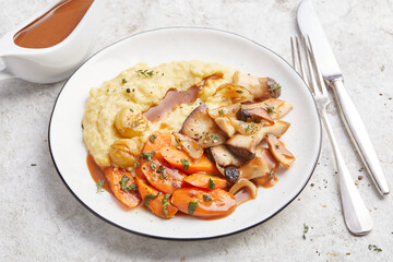 Mushroom and Chestnut Ragout with Polenta