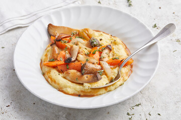 Mushroom and Chestnut Ragout with Polenta