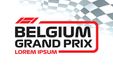 Belgium spa gp flag race car event icon transport jet sport racing symbol concept design template vector isolated promotion power hybrid white background poster red black white banner flyer