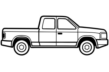 Clean Pickup Truck Vector Art