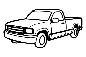 Clean Pickup Truck Vector Art