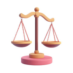 Colorful 3D representation of a balance scale