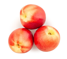 white nectarine path isolated on white top view